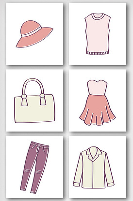 卡通女生服饰元素