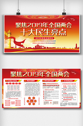 2019两会民生热点解读展板