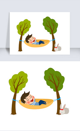 吊床男孩卡通人物图