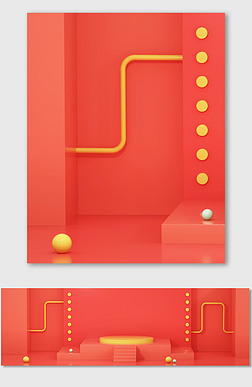 淘宝天猫京东c4d风格电商海报背景节日