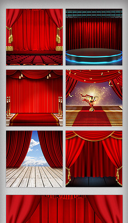 拉开帷幕电商设计|淘宝主图红色舞台拉开帷幕红色布幕