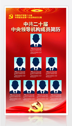中共二十届中央领导机构成员简历海报展板