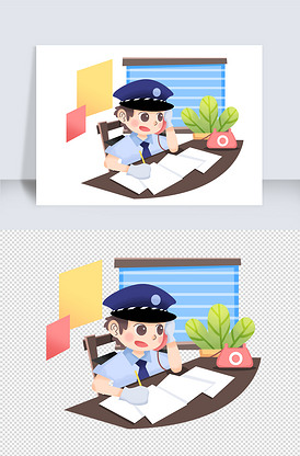 打电话记录的警察场景元素