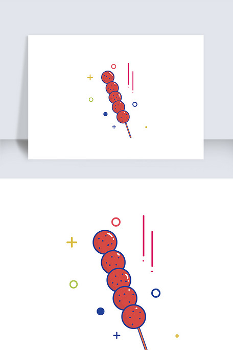 2019年卡通糖葫芦手绘矢量图标