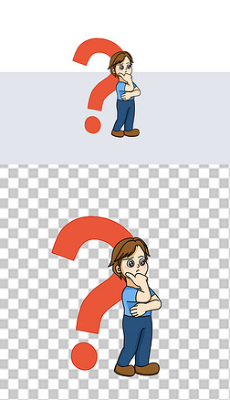 问号小人疑惑人物漫画风商业展示