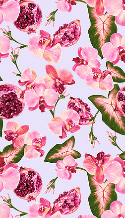 2022年玫粉色水彩服装花卉图案