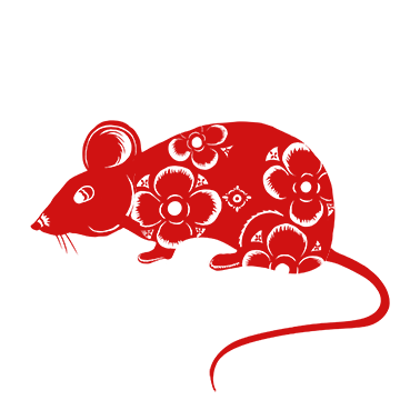 2020鼠年红色剪纸剪影老鼠gif.