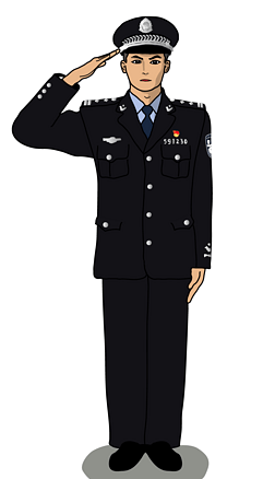 男插画|手绘男警察敬礼制服公安民警人民警察