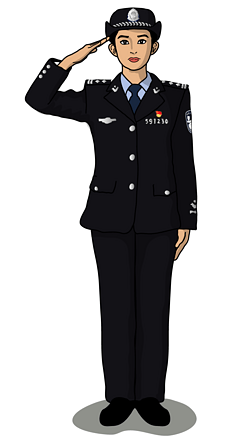 原创手绘女警察敬礼制服公安民警人民警察