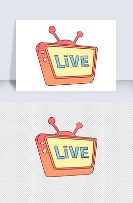 电视直播节目手绘卡通元素