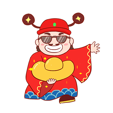 2020新年卡通可爱财神爷潮流gi.