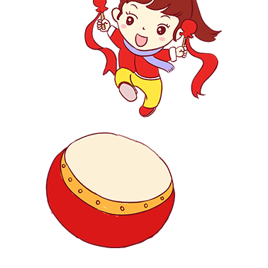 2020新年卡通可爱打鼓喜庆gif元素