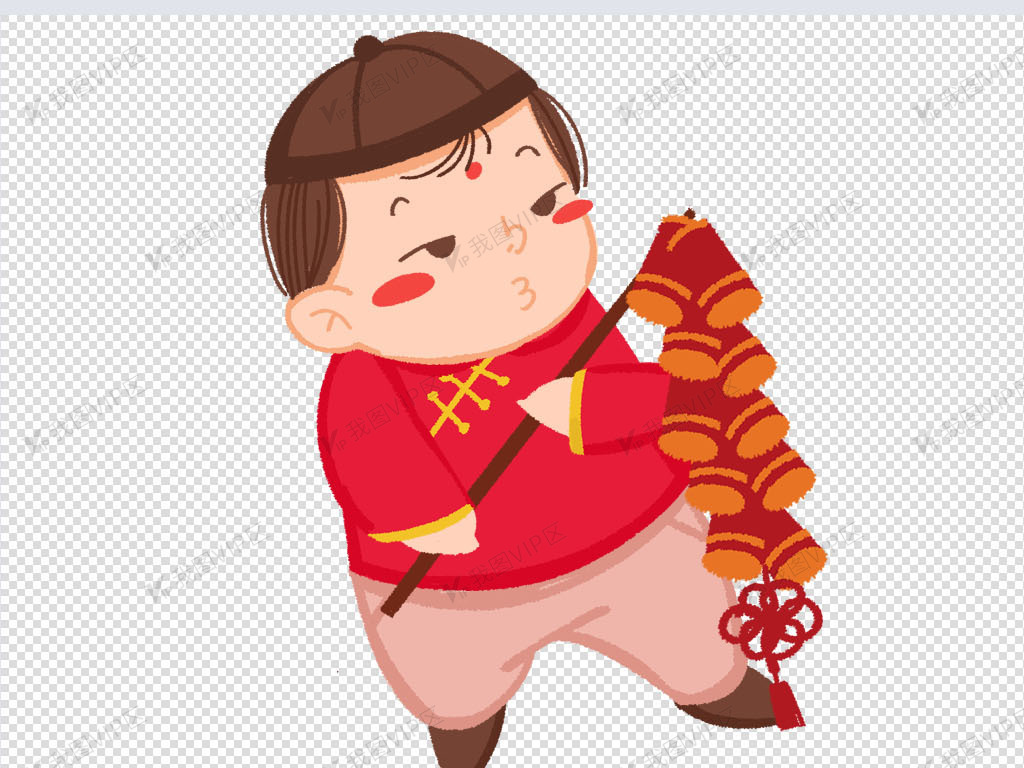 2020新年孩子元旦喜庆红色可爱卡通人物