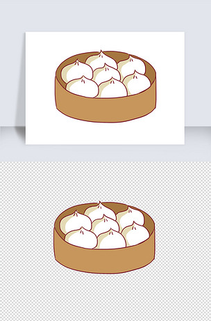 美食包子手绘卡通元素