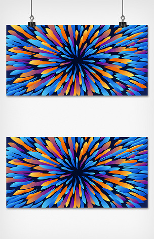 显示器五彩斑斓放射抽象电商海报背景素材