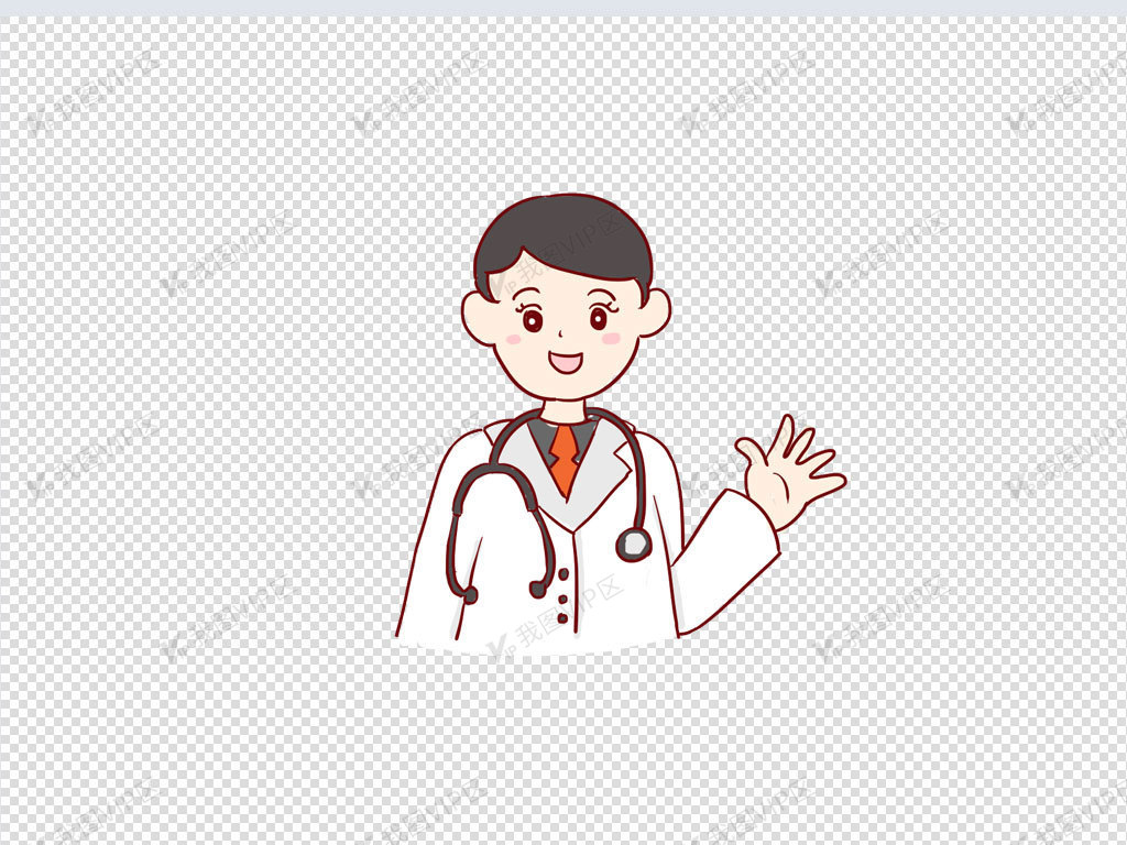 医生手绘卡通元素