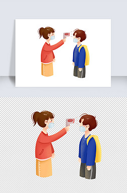 疫情抗病毒测体温元素