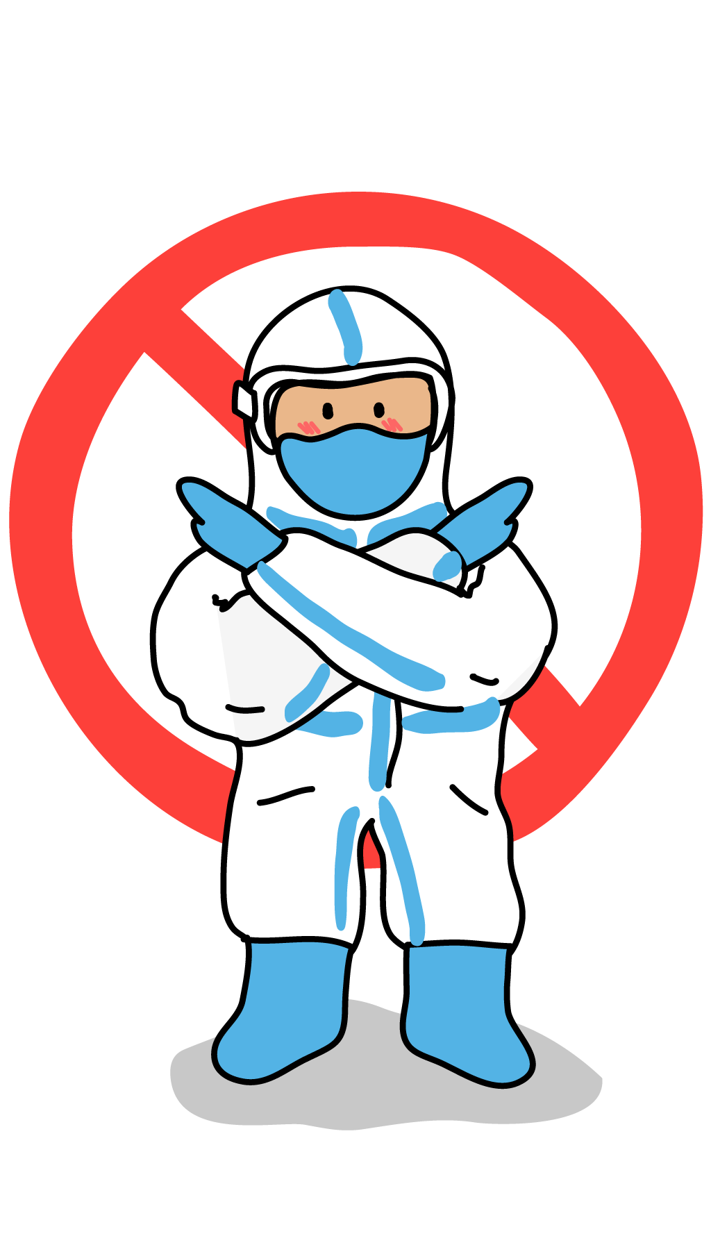 新冠疫情隔离服大白疫情防控抗击疫情禁止