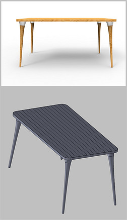 桌子3D模型（附STP）