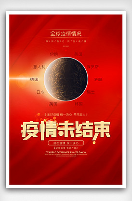 疫情未结束原创宣传海报设计