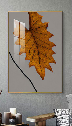 树叶 艺术装饰画|现代秋韵树叶艺术客厅装饰画