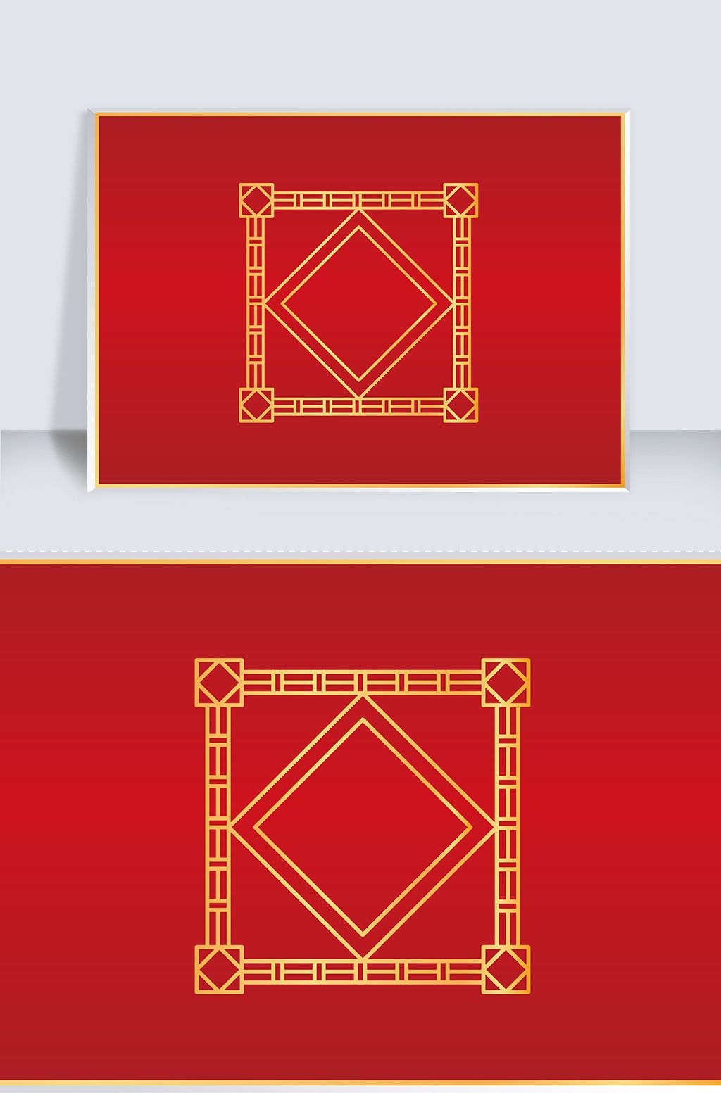 红色中国风边框素材模板