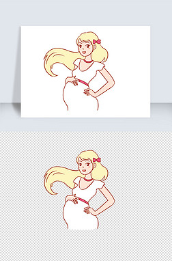 怀孕手绘卡通元素