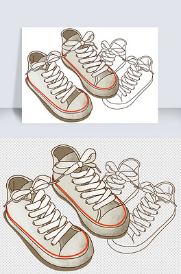 白色板鞋运动穿的鞋子小白鞋免抠元素psd