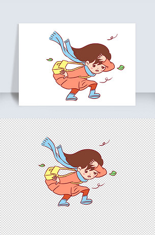 台风手绘卡通元素