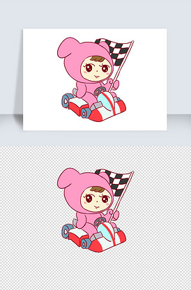 卡丁车手绘卡通元素