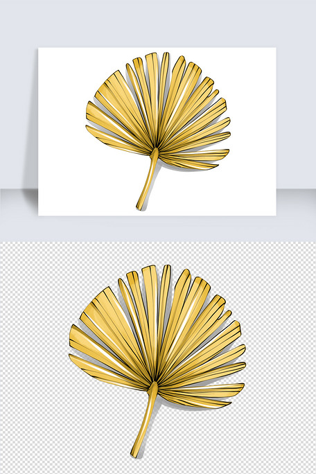 夏天蒲扇插画手绘设计元素