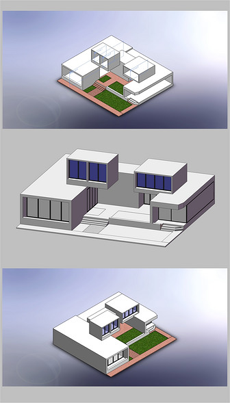 别墅3D建筑模型（附带STP、IGS）