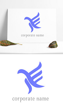 蓝色紫色扁平矢量电子企业logo