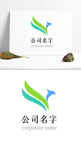 绿色扁平环保公益校园农业logo