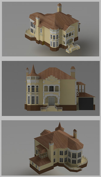 别墅3D建筑模型（附STP）