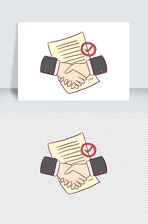 签约手绘卡通元素