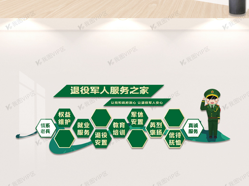 退役军人服务之家内容文化墙设计