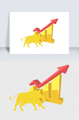 股票上涨股市牛市铜牛元素