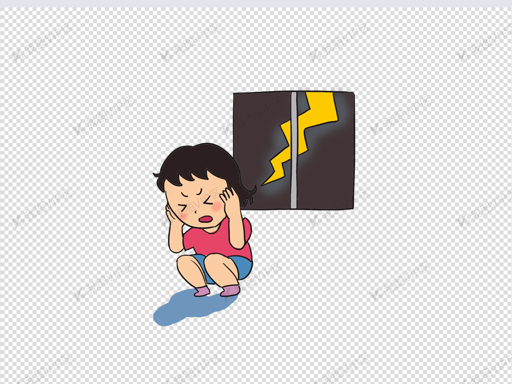 闪电雷雨手绘卡通元素