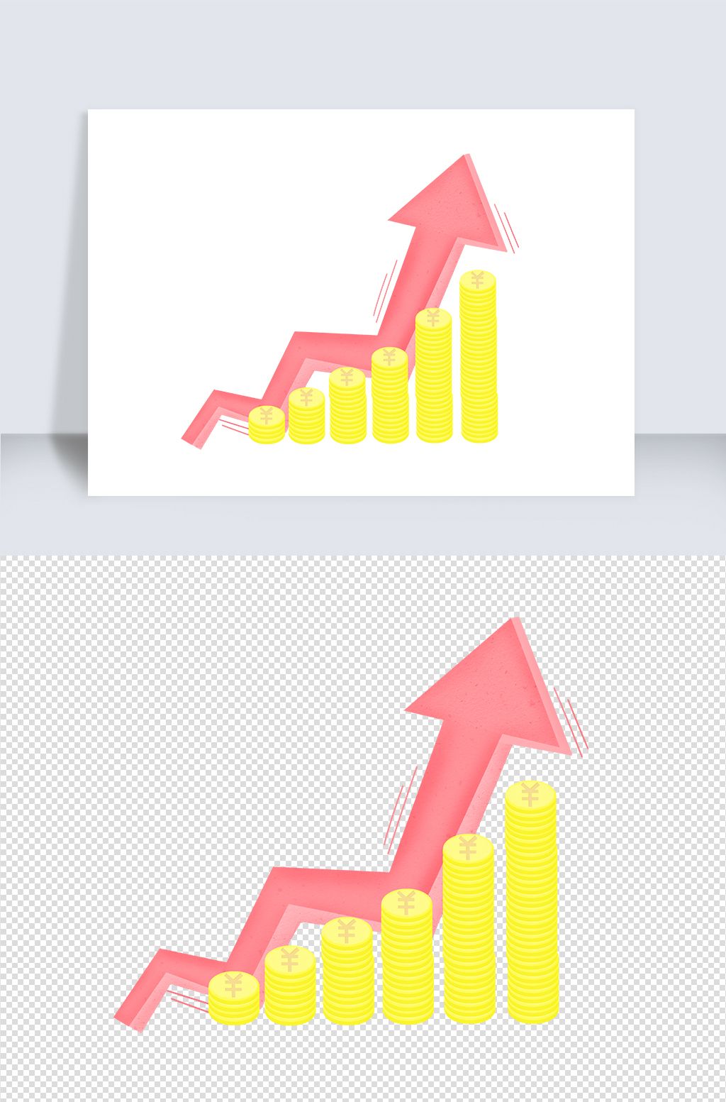 卡通上升股市箭头图标