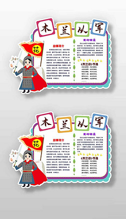 花木兰从军读书卡手抄报小报素材边框