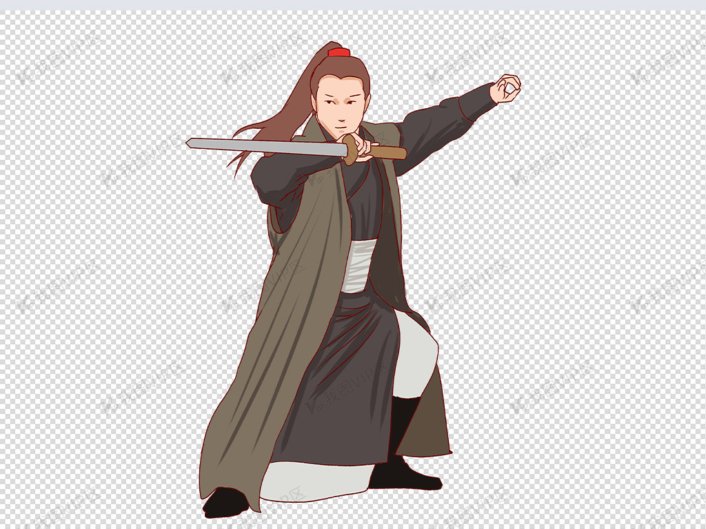 侠客武侠手绘插画元素