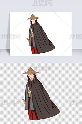 侠客武侠手绘插画元素