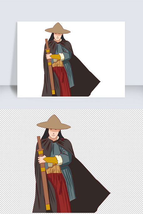 侠客武侠手绘插画元素