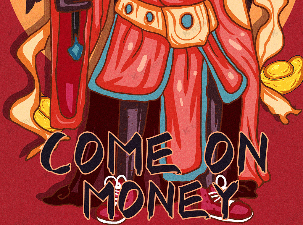 2020年牛年白描牛神中国风插画