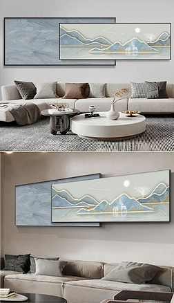客厅现代山水壁画专题模板-客厅现代山水壁画图片素材下载-我图网