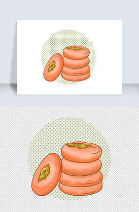 手绘卡通柿子饼寒露手绘柿子美食装饰.