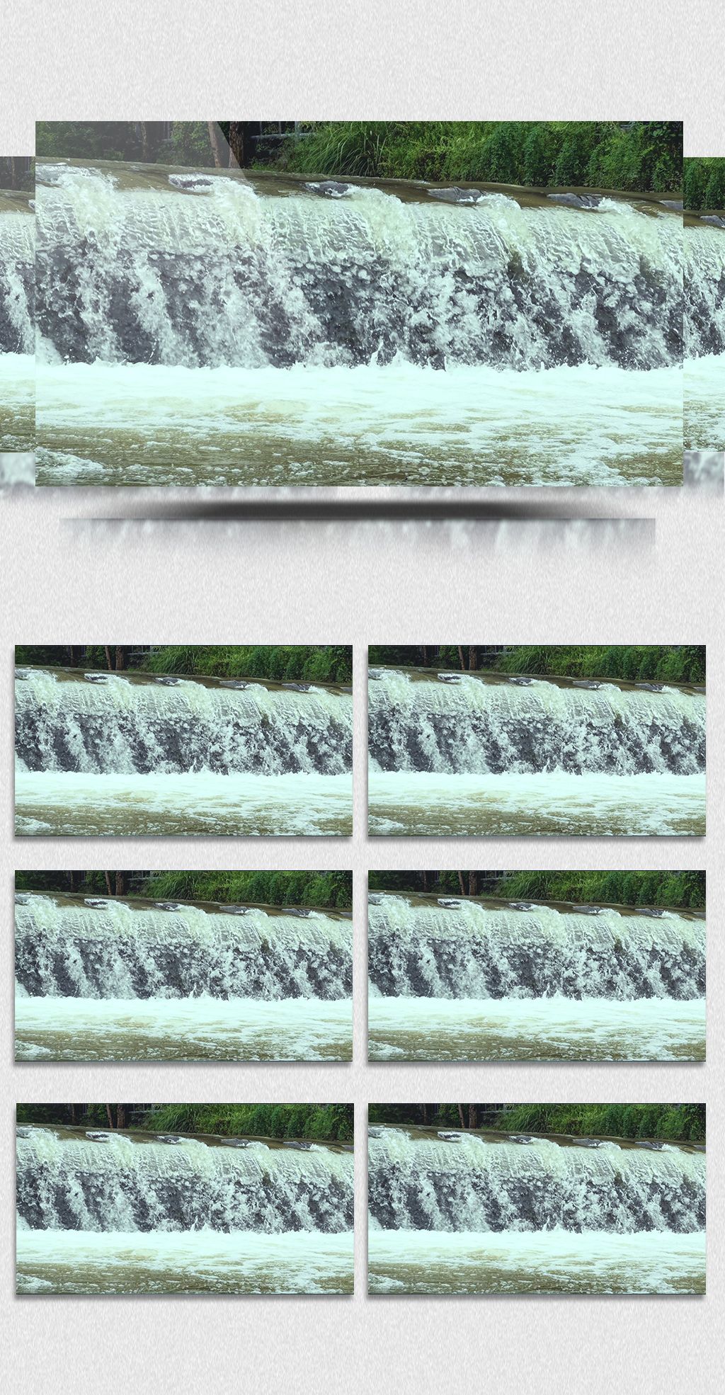 4k实拍湍急流水带声音