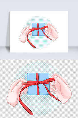 手绘卡通礼物盒手绘拆礼物简约礼物盒.