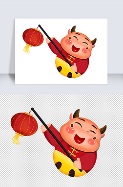2021春节牛年卡通牛素材3